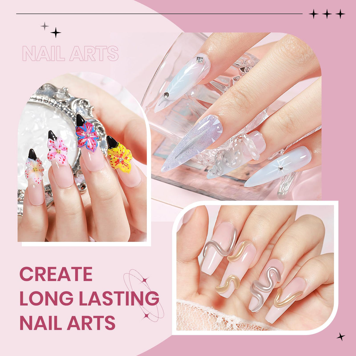 Silver and gold chrome powder for nail art
