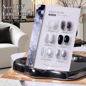 Silver cat eye gel polish from Double Rhythm set