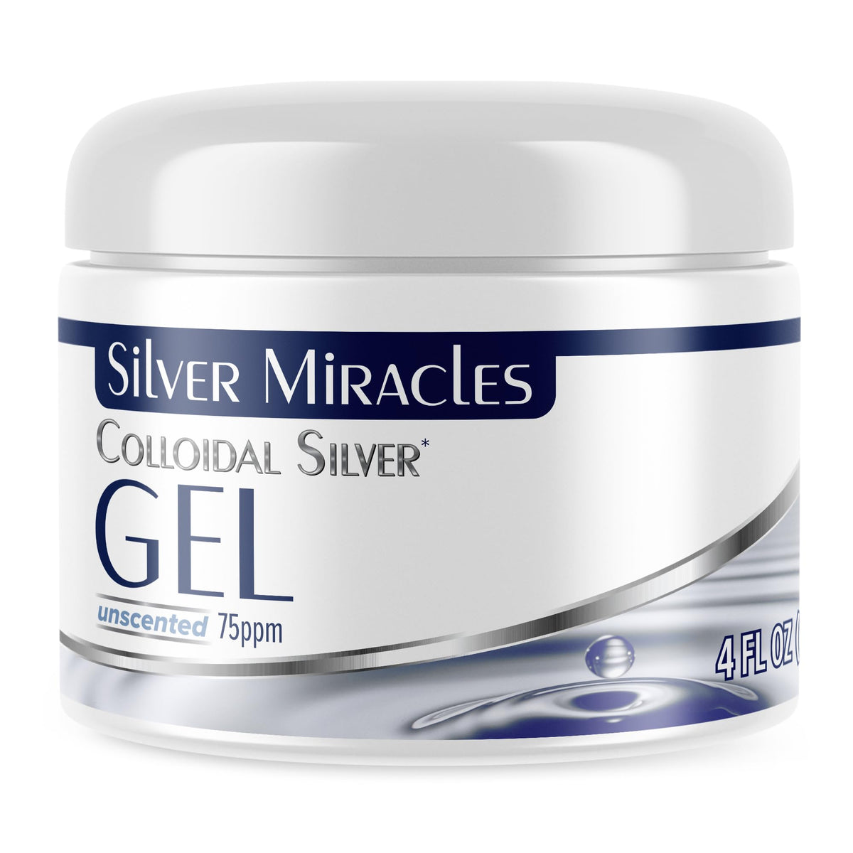 Silver Miracles Colloidal Silver Gel 4 Oz unscented front view