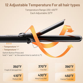 SimerSure Curling Iron in pink packaging