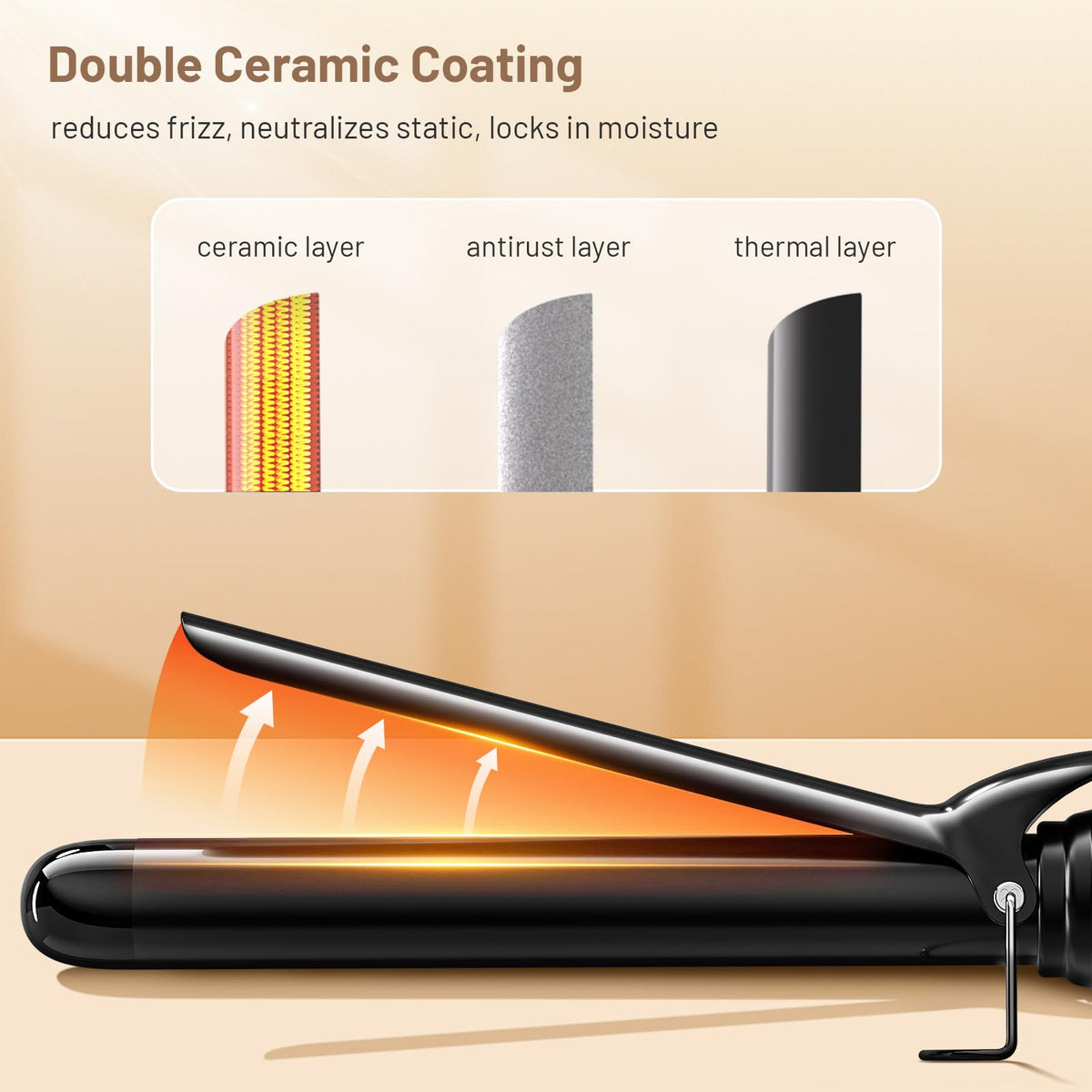 SimerSure Curling Iron showing ceramic coating detail