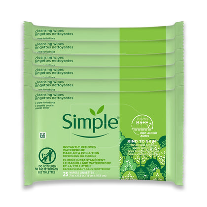 Simple Cleansing Makeup Remover Wipes front view with packaging