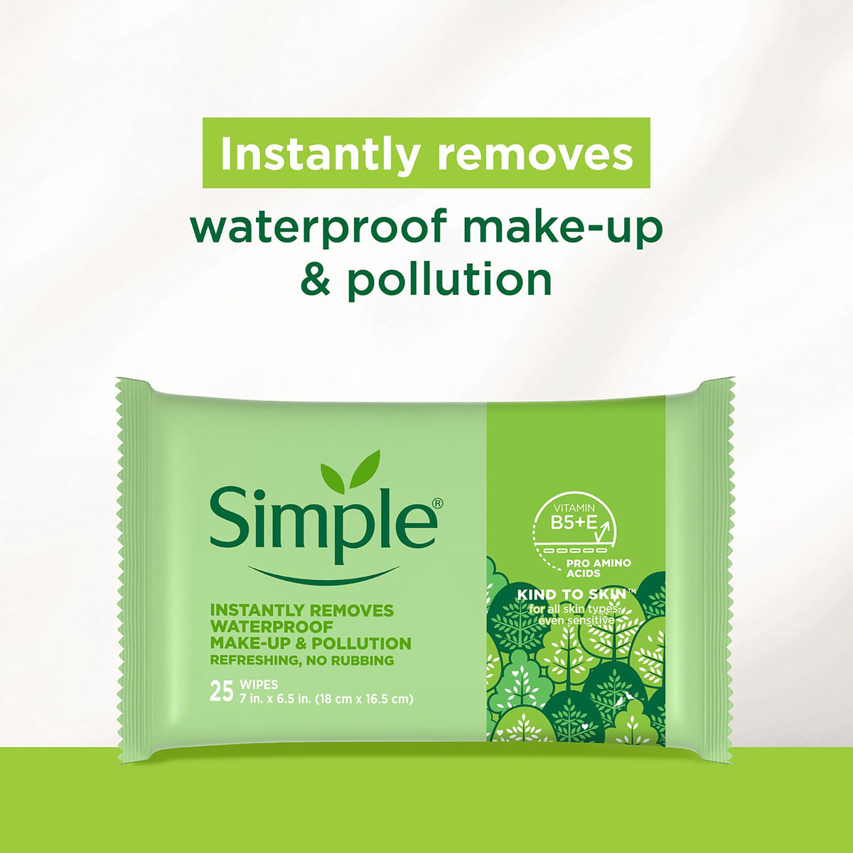 Simple Cleansing Makeup Remover Wipes opened pack showing wipes