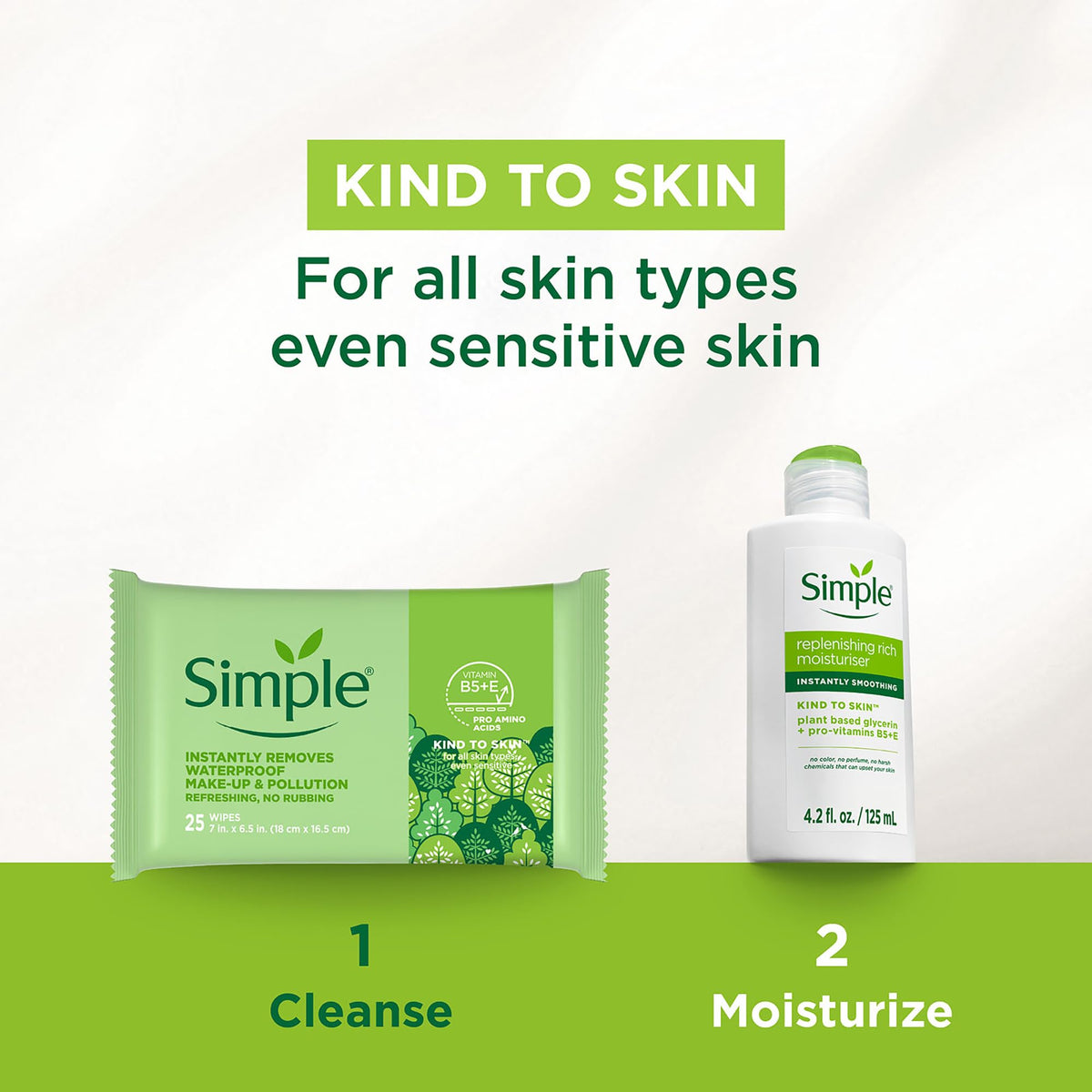 Simple Cleansing Wipes showing texture and thickness