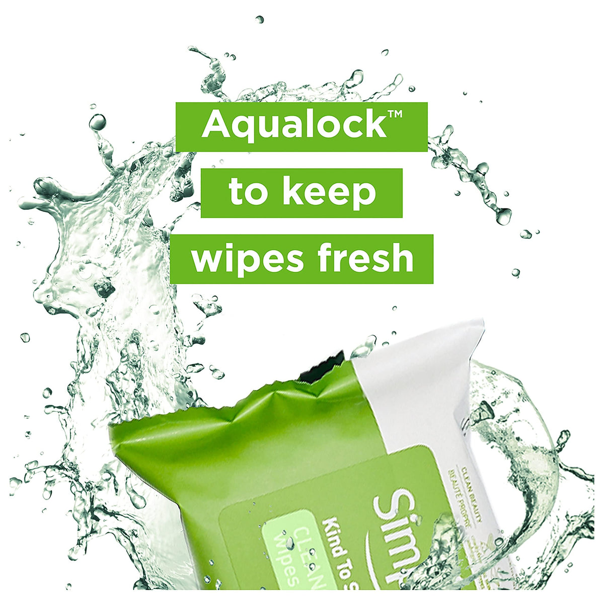 Simple Kind To Skin Cleansing Wipes in use on a face