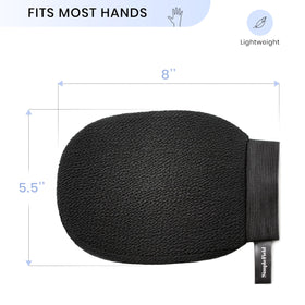 SimpleField Exfoliating Mitt packaging with product details