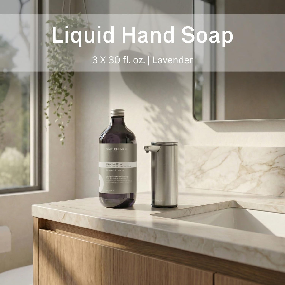 simplehuman Lavender Liquid Hand Soap Refill bottle with rosewood and herbs