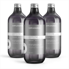 simplehuman Liquid Hand Soap Refill 3-Pack front view with floral design