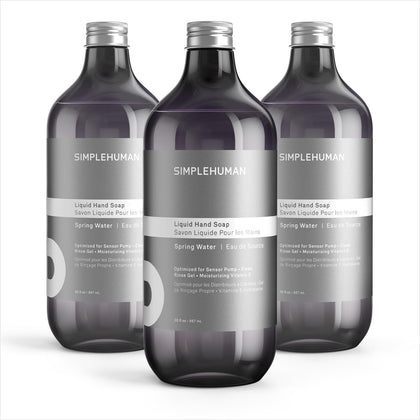 simplehuman Liquid Hand Soap Refill 3-Pack front view with floral design