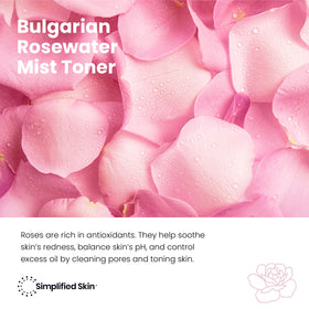 Simplified Skin Rose Water Spray in use on face