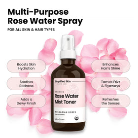 Simplified Skin Rose Water Spray side view