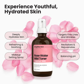 Simplified Skin Rose Water Spray with mist being applied