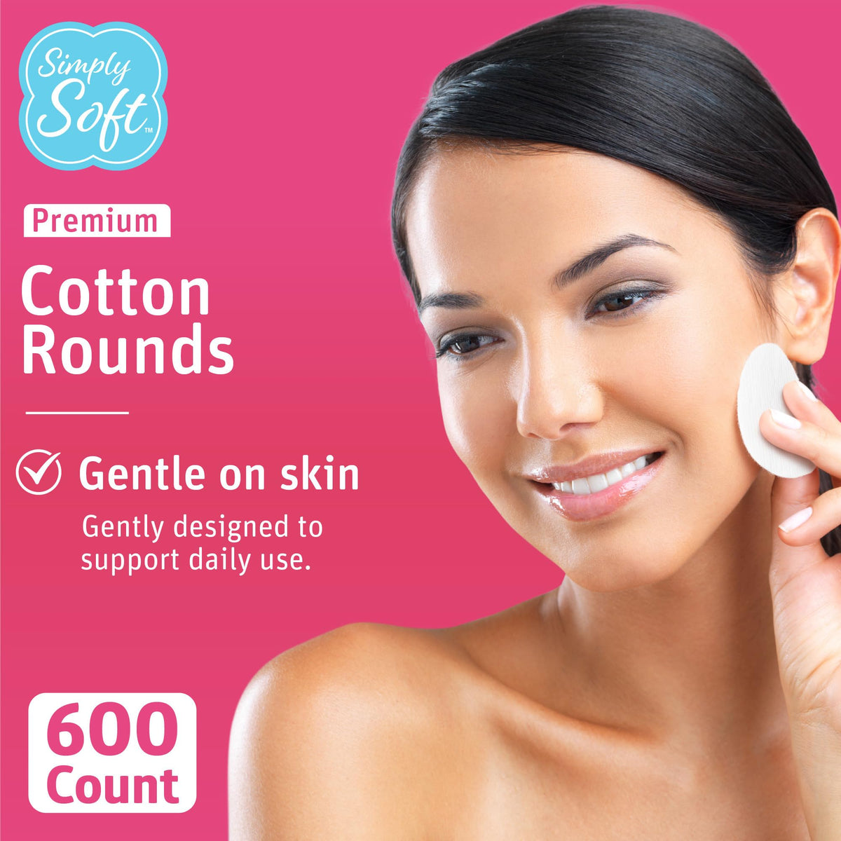 Simply Soft Cotton Rounds in use applying makeup
