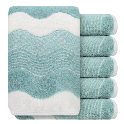 SINLAND coral velvet washcloth front view, soft texture