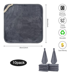 SINLAND Microfiber Facial Cloths 12x12 inch dimensions