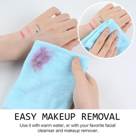 SINLAND Microfiber Facial Cloths 12x12 inch drying quickly on a rack