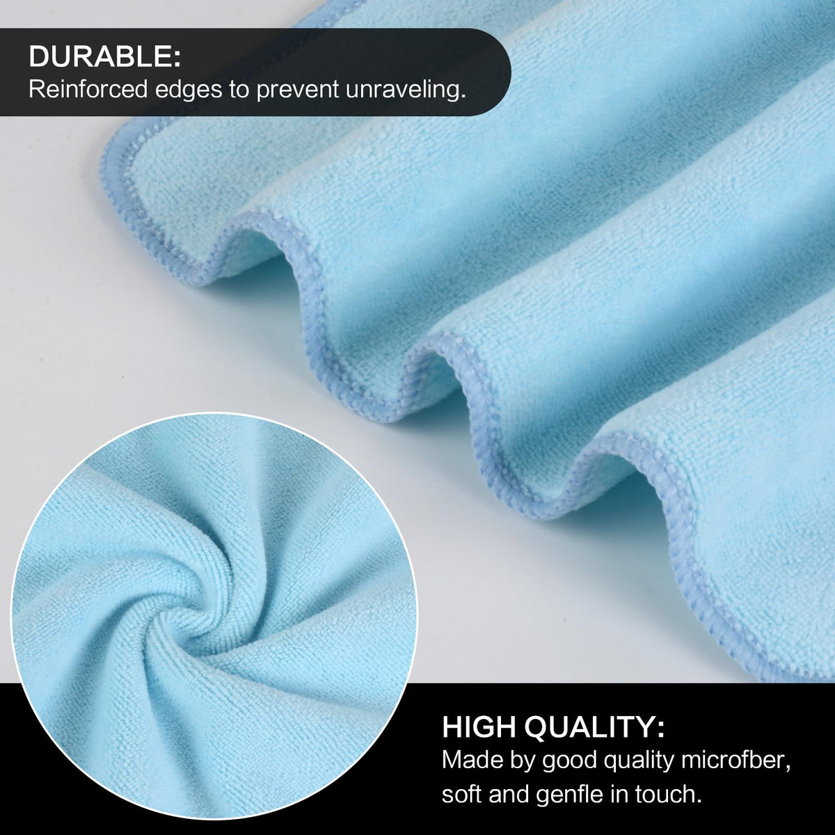 SINLAND Microfiber Facial Cloths 12x12 inch in a bathroom setting