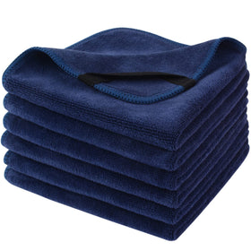 SINLAND Microfiber Facial Cloths 12x12 inch navy blue front view