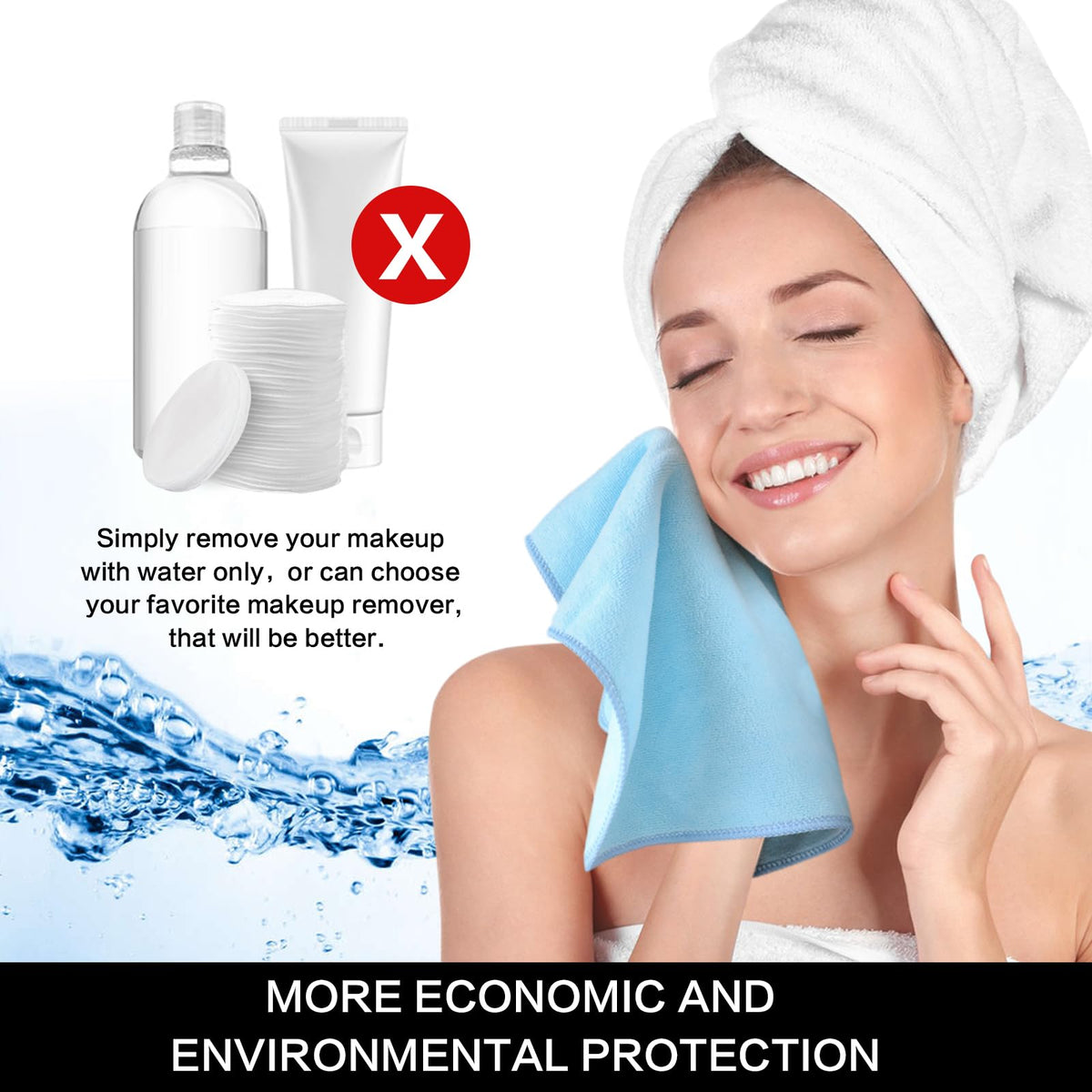SINLAND Microfiber Facial Cloths 12x12 inch with light soap for cleaning