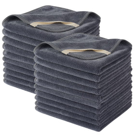 SINLAND Microfiber Facial Cloths 20 pack grey front view