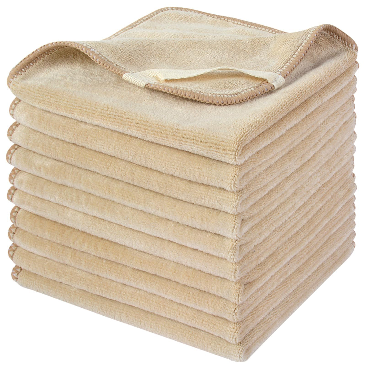 SINLAND Microfiber Facial Cloths cream colour pack front view