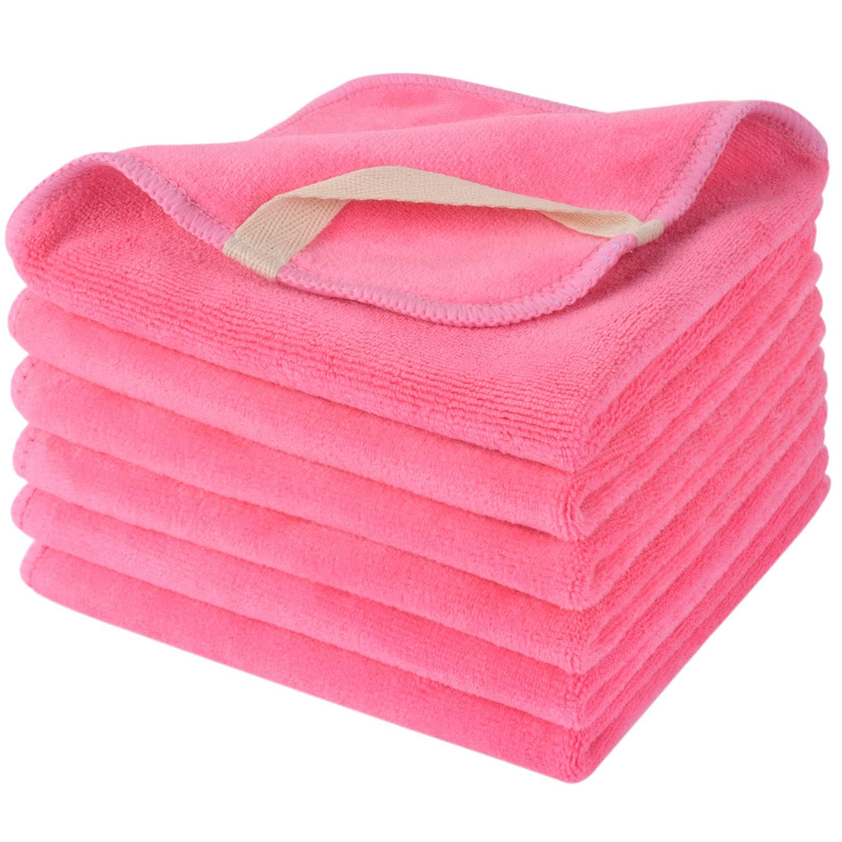 SINLAND Microfiber Facial Cloths dark pink pack front view