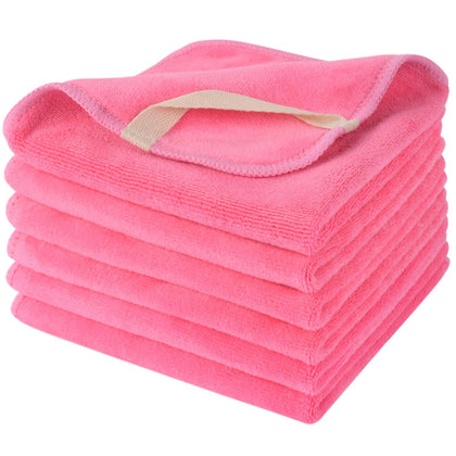 SINLAND Microfiber Facial Cloths dark pink pack front view