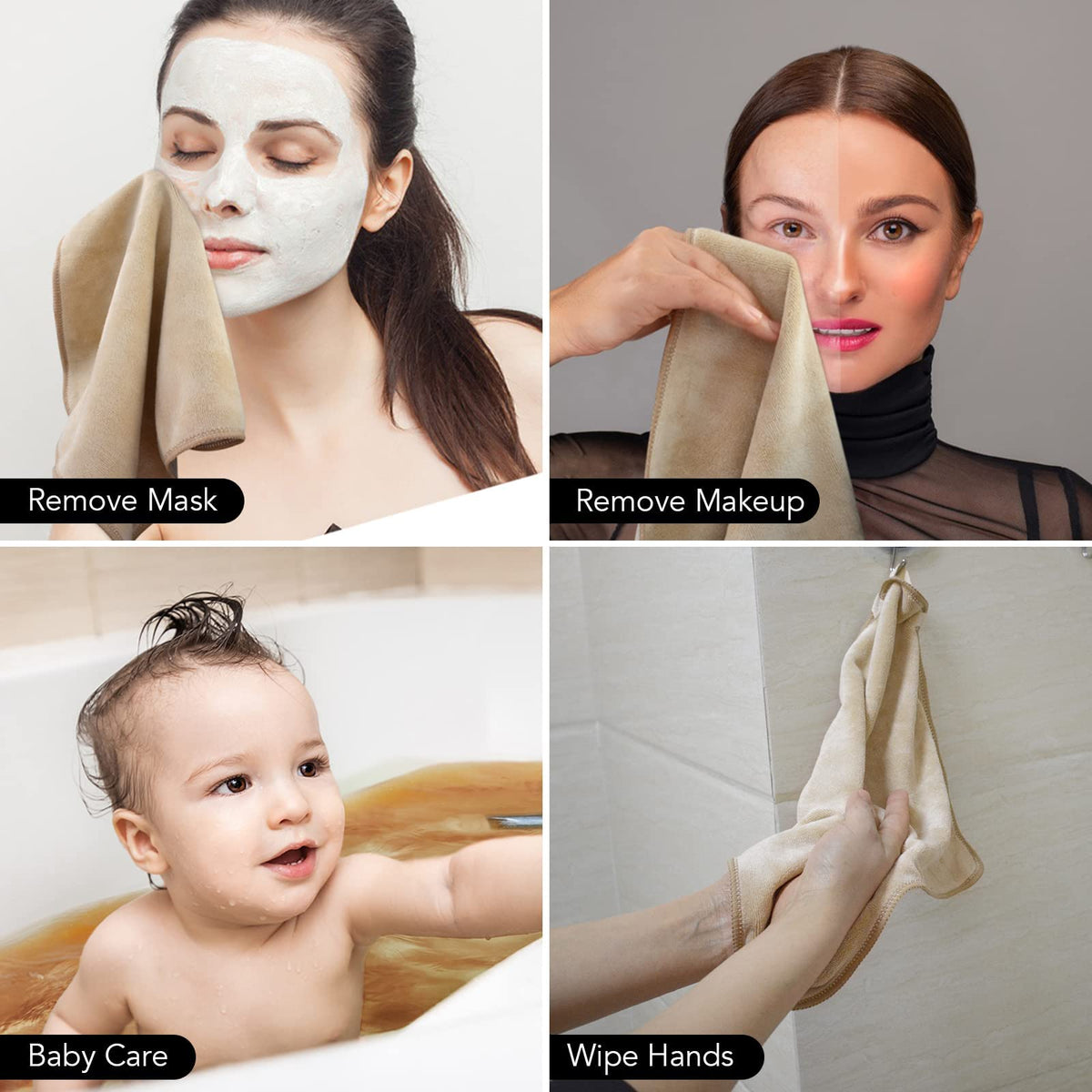 SINLAND Microfiber Facial Cloths demonstrating softness