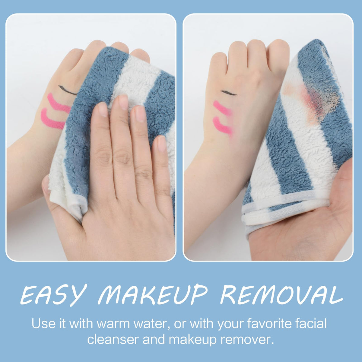 SINLAND Microfiber Facial Cloths folded neatly