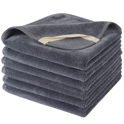 SINLAND Microfiber Facial Cloths grey 12x12 inches pack front view