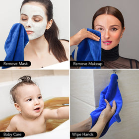 SINLAND Microfiber Facial Cloths in a laundry basket after washing