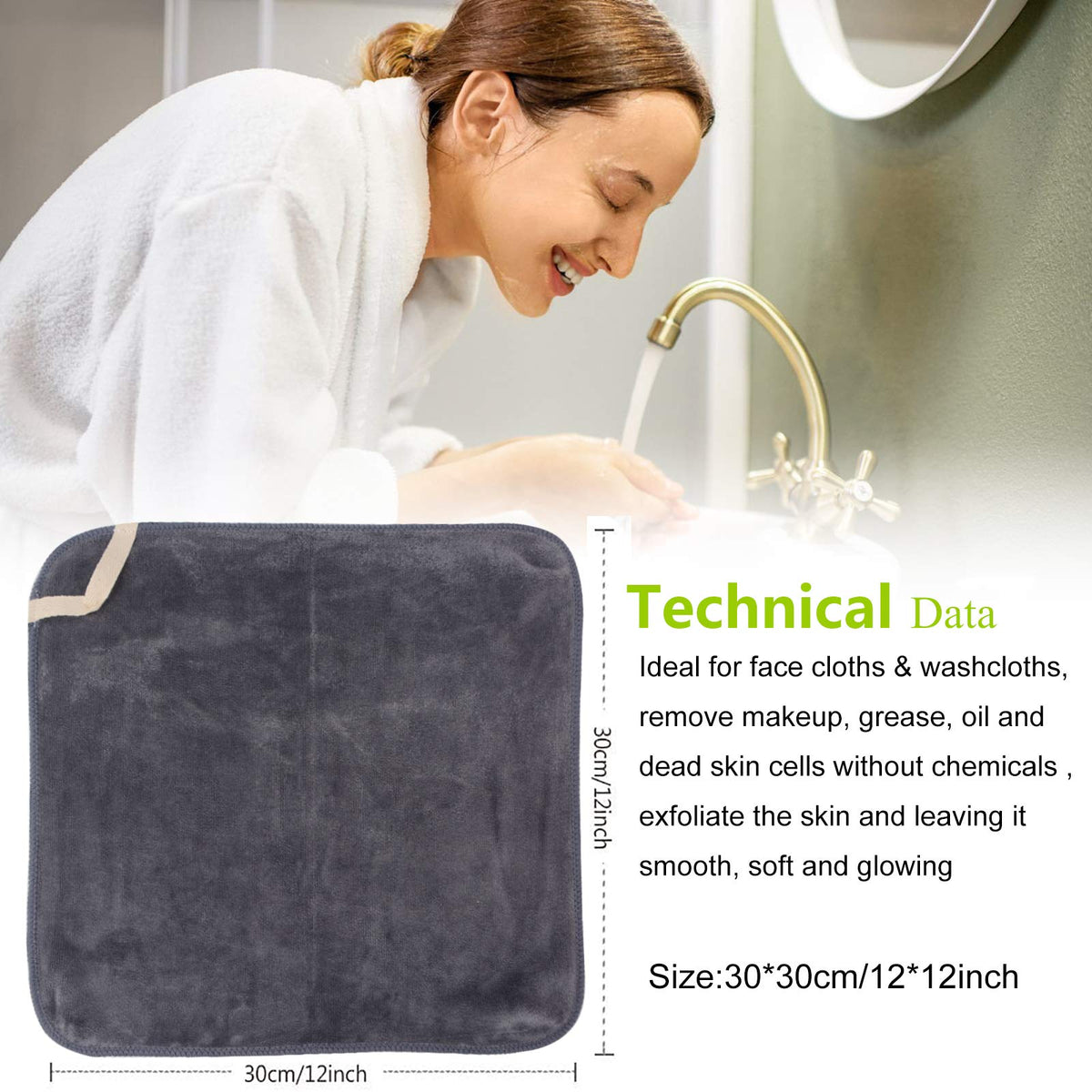 SINLAND Microfiber Facial Cloths in a lifestyle setting