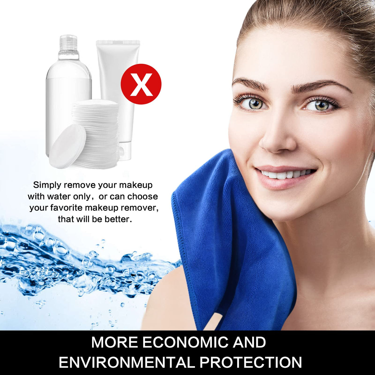 SINLAND Microfiber Facial Cloths in blue colour on a bathroom counter