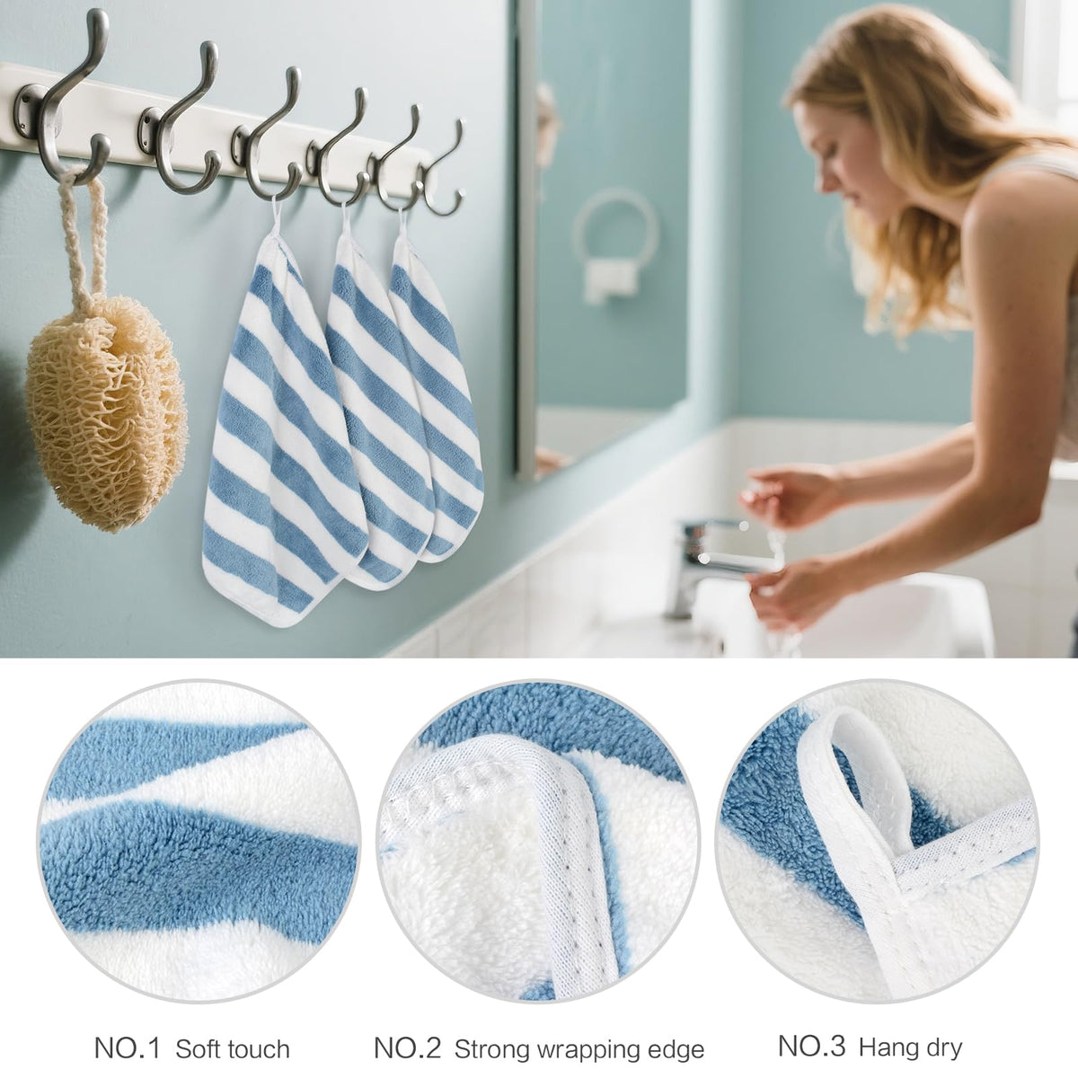 SINLAND Microfiber Facial Cloths in use for makeup removal
