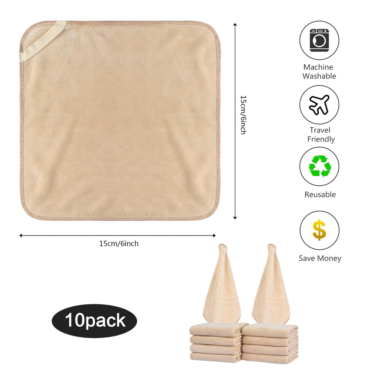 SINLAND Microfiber Facial Cloths packaging details
