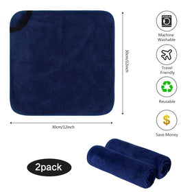 SINLAND Microfiber Facial Cloths showing size 12x12 inches