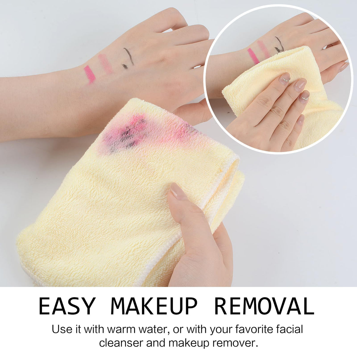 SINLAND Microfiber Facial Cloths stacked for storage