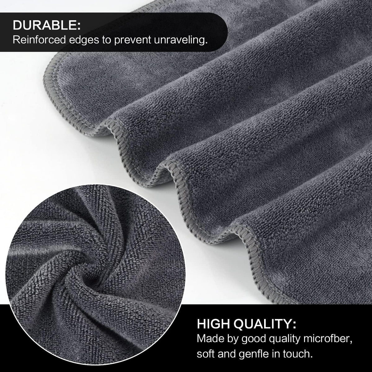SINLAND Microfiber Facial Cloths stacked in a neat arrangement