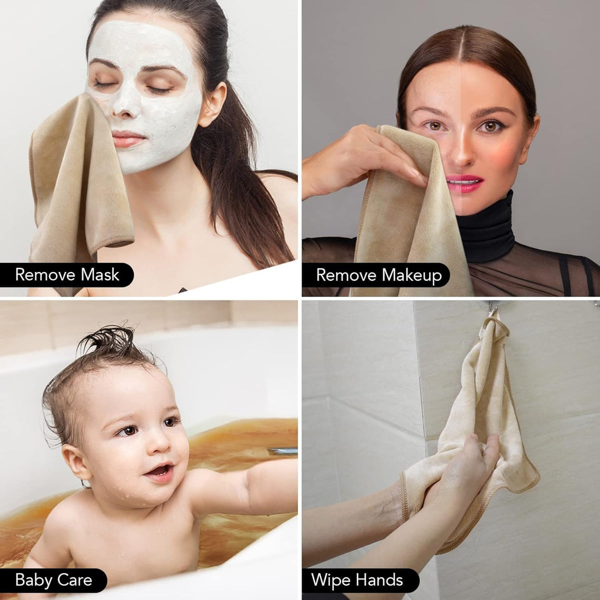 SINLAND Microfiber Facial Cloths used for makeup removal