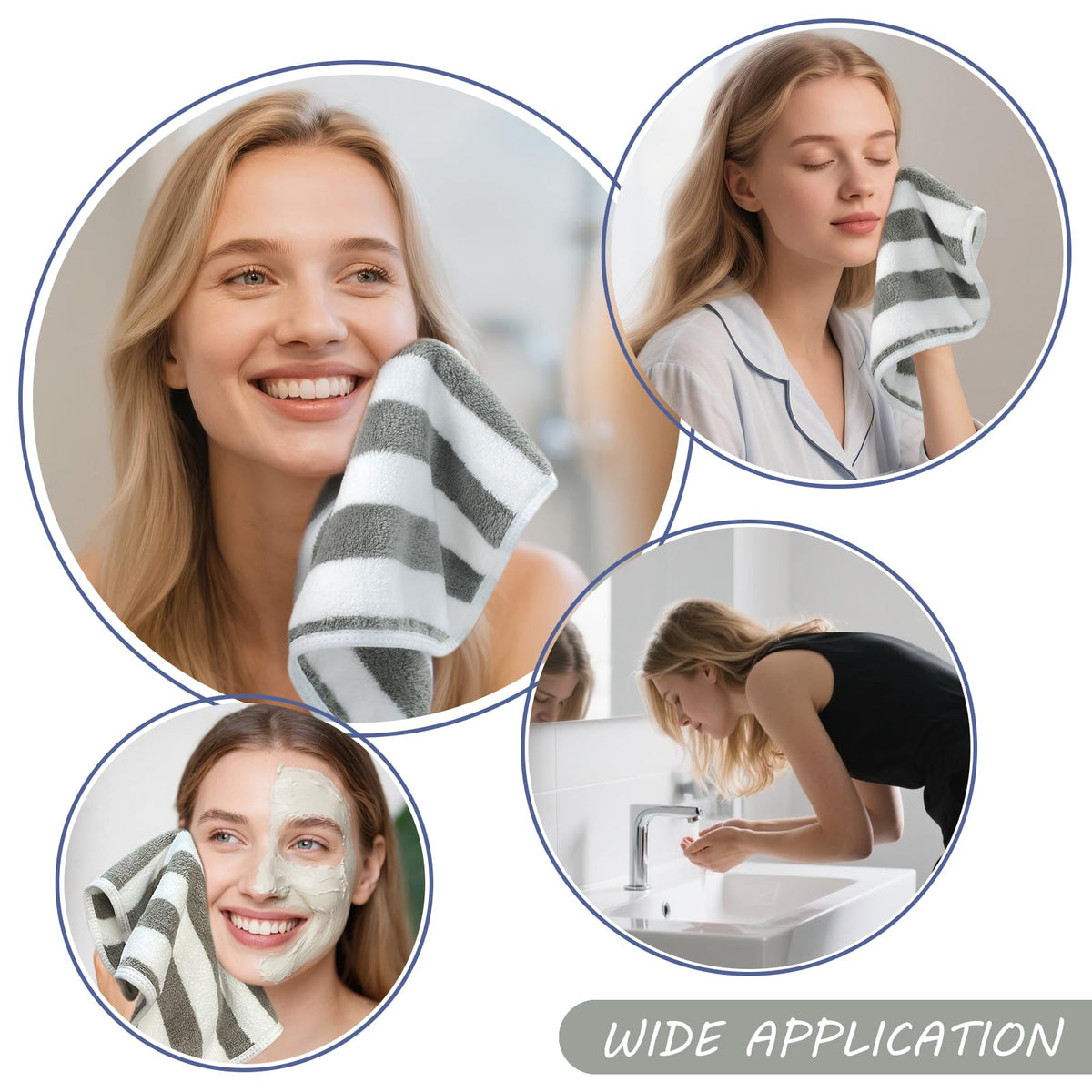 SINLAND Microfiber Facial Cloths with water and light soap for cleaning