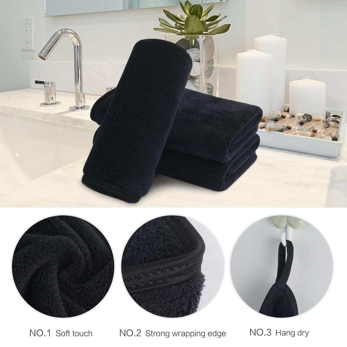 SINLAND washcloth hanging on a hook