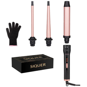 SIQUER 3 in 1 Curling Wand Set with three detachable barrels