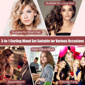 SIQUER curling wand set displayed on a vanity