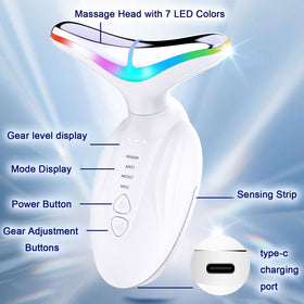 SIQUER Facial Massager showing LED light modes