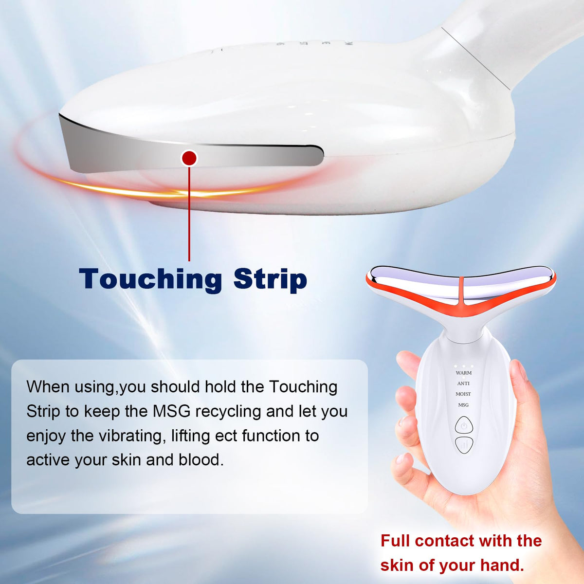 SIQUER Facial Massager side view with control buttons