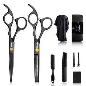 Sirabe 10 PCS Hair Cutting Scissors Set including scissors and accessories