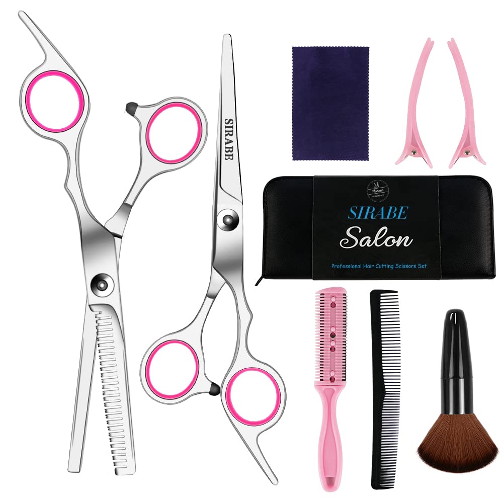 Sirabe 9 PCS Hair Cutting Scissors Kit front view