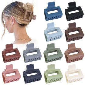 Sisiaipu 12 Pcs Medium Hair Claw Clips in assorted colours