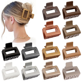 Sisiaipu 12 Pcs Medium Hair Claw Clips in Gold front view