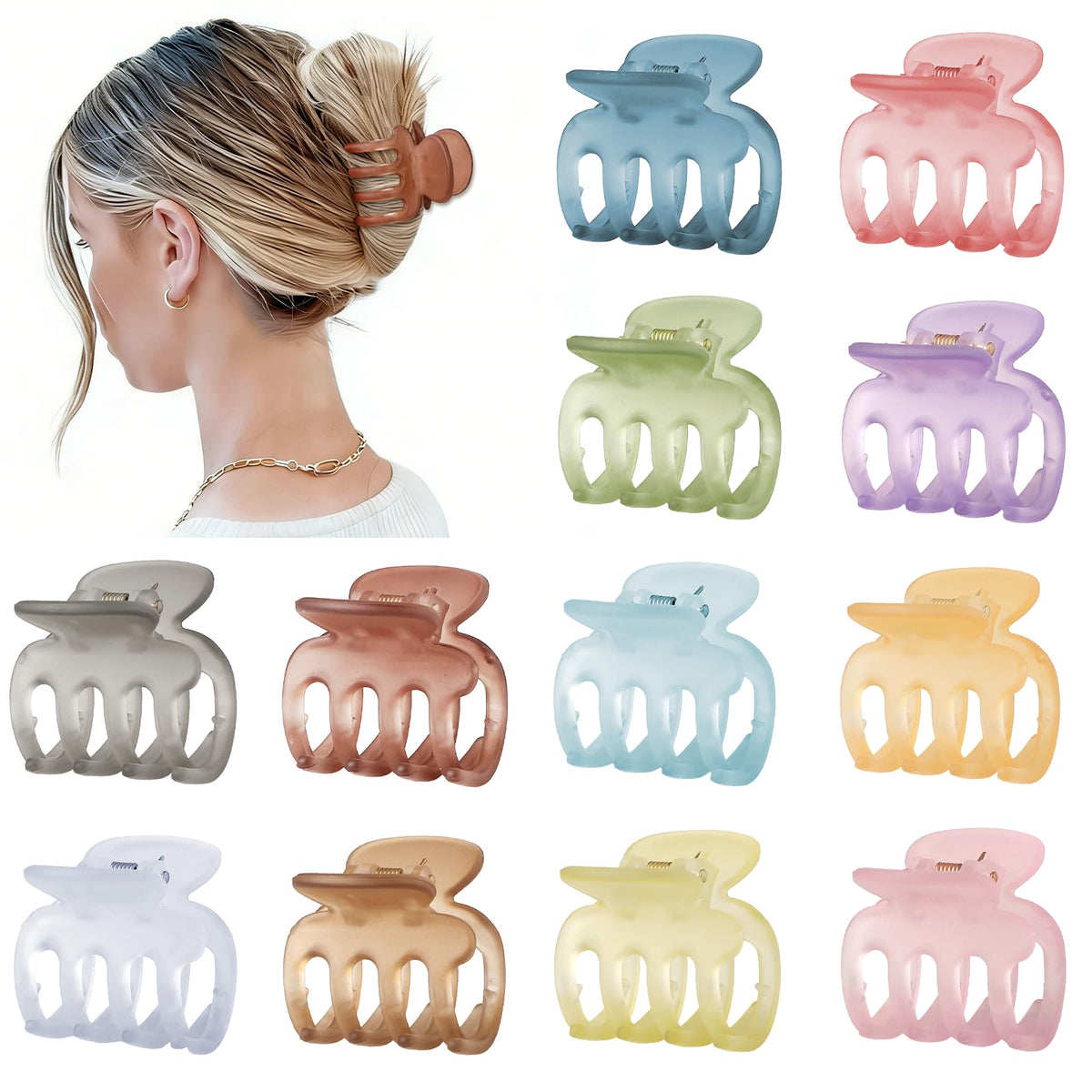 Sisiaipu 12Pcs Hair Clips set in assorted colours